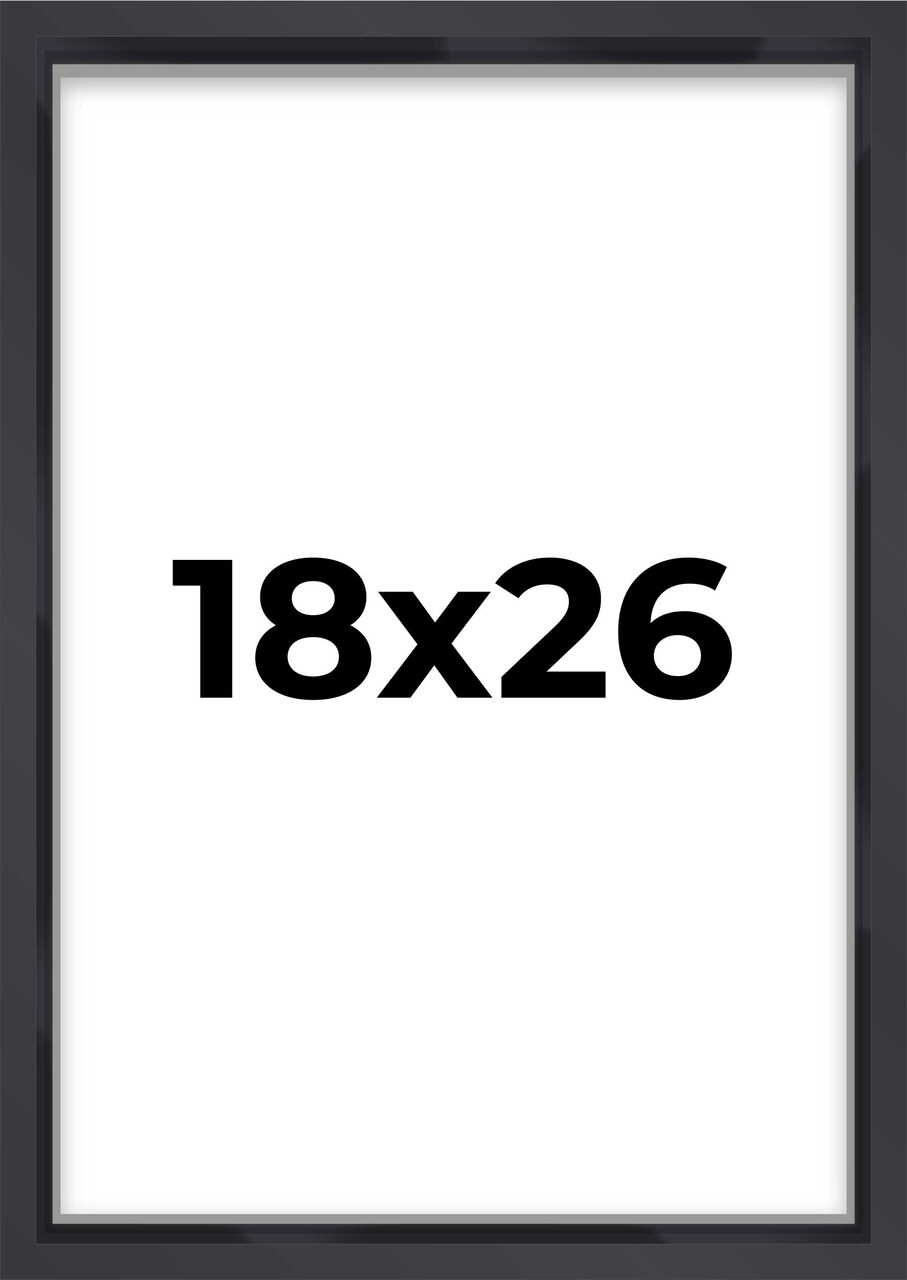 Shadow Box 1.5" Depth Black Picture Frame - UV Acrylic, Backing, Hanging Hardware